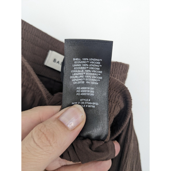 Babaton Pants Womens 2XS Brown Crinkle Pull On Elastic Waist‎ Lenzing Viscose - Picture 7 of 10